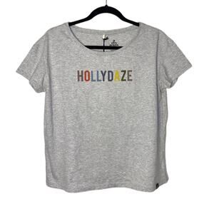 NWT prAna T-Shirt Woman's size XS | Deysi Top HOLLYDAZE graphic Tee Heather Gray